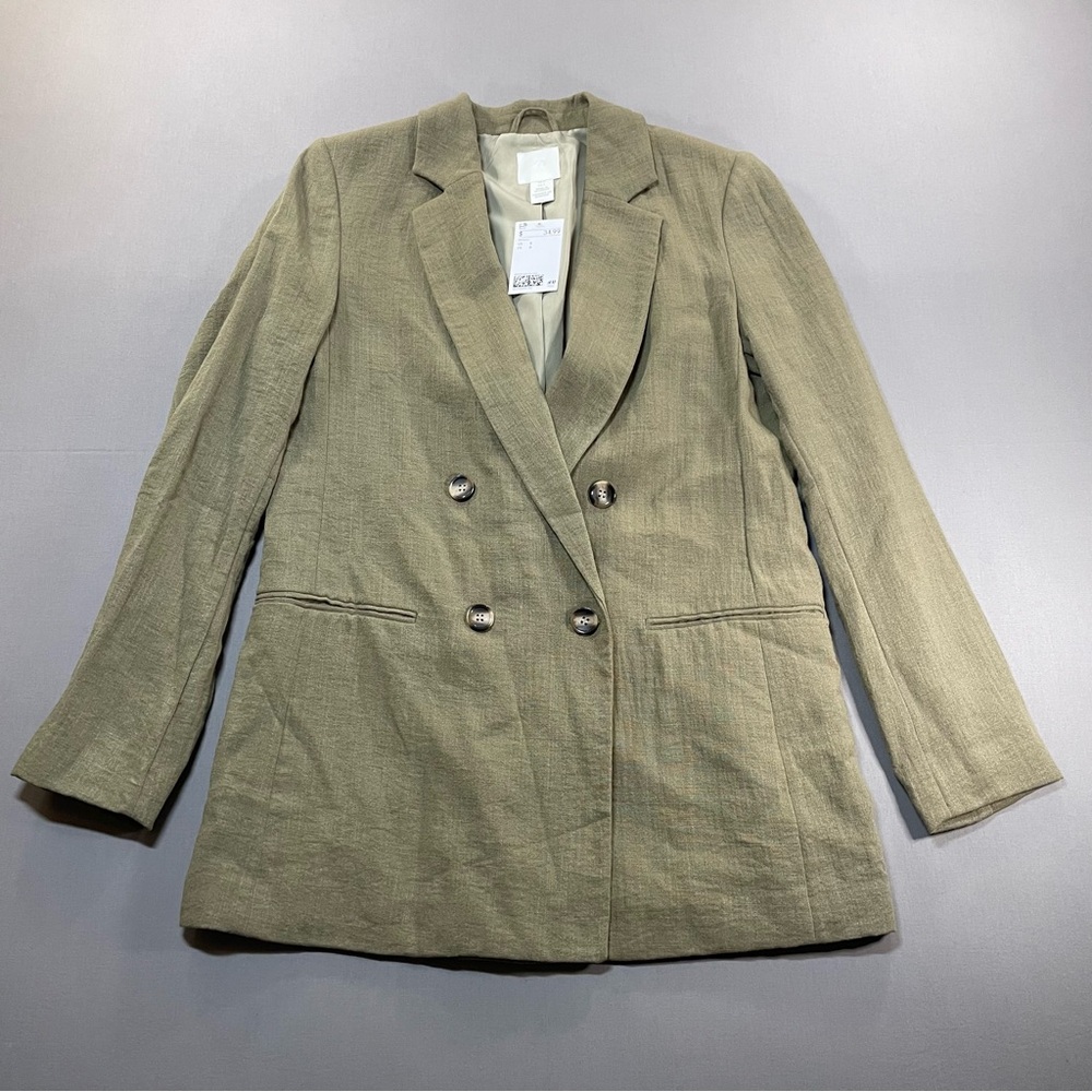 NWT H&M Lightweight Double Breasted Single Button Blazer Jacket - Womens Small - Picture 2 of 15